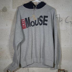 VTG 90s Mickey Inc Mickey Mouse Spell Out Color Black Hoodie Large